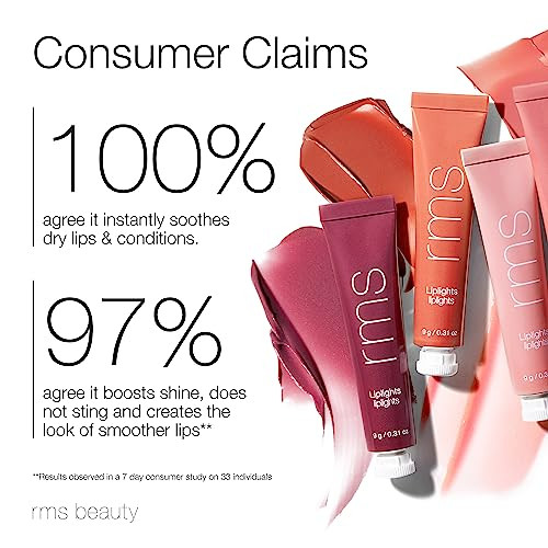 Rms Beauty Liplights Cream Lip Gloss (Bare) & Lipnights Overnight Lip Mask Hydrating Lip Tint & Lip Balm With Jojoba Oil Shea Butter & Coco Butter