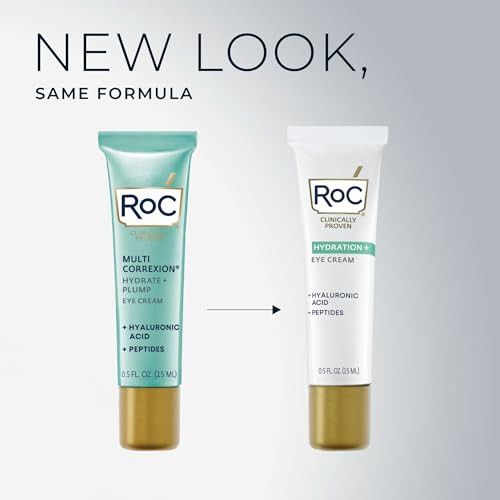 Roc Multi Correxion Hyaluronic Acid Anti Aging Under Eye Cream For Puffiness & Dark Circles (.5 Oz) + Roc Retinol Capsules (7 Ct) Skin Care Routine Fragrance & Paraben For Women And Men