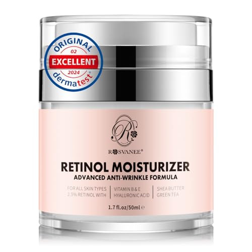 Rosvanee Retinol Cream Face Moisturizer For Women Men Anti Aging Wrinkle Cream With Retinol Nacinamide Ah-8 Peptides Botanical Extracts Facial Eye Cream For Day Night