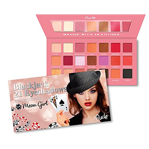 Rude Cosmetics Black Jack 21 Eyeshadows - Mean Girl For Women - 0.74 Oz Eye Shadow