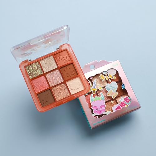 Rude Chibi Manga 9-Color Eyeshadow Palette Vibrant Matte & Shimmer Shades Ultra-Blendable Pigmented Anime-Inspired Makeup Vegan & Cruelty- Eye Palette For Creative Looks [Treasure Hunt]