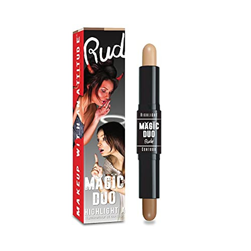 Rude Magic Duo Highlight And Contour - Medium By Rude Cosmetics For Women - 2 X 0.15 Oz Highlight And Contour