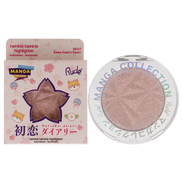 Rude Cosmetics Manga Collection Twinkle Twinkle Highlighter - Sawa-Chans Heart Highlighter Women 0.14 Oz