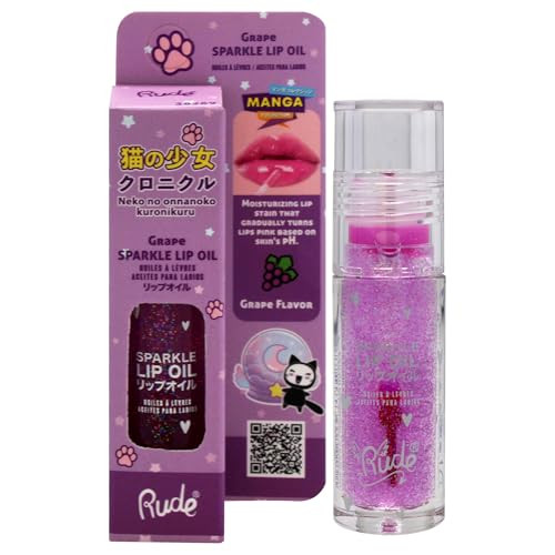 Rude Manga Collection Manga Sparkle Lip Oil - Grape By Rude Cosmetics For Women