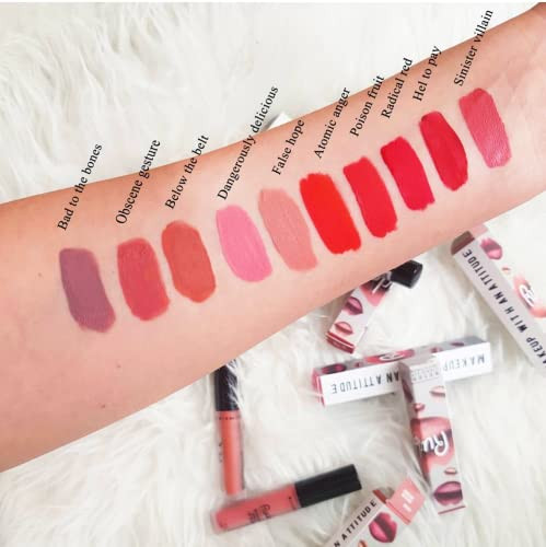 Rude Cosmetics Notorious Rich Long Liquid Lip Color - Dangerously Dangerous Lipstick Women 0.1 Oz
