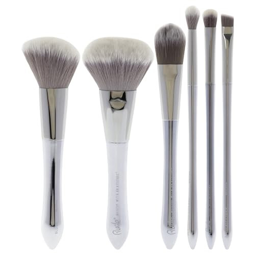 Rude Silver Bullet Makeup Brush Kit By Rude Cosmetics For Women - 6 Pc Beretta Powder Brush Glock Blush Brush Remington Foundation BrushShotgun Brush BrushBrowning Angled Line