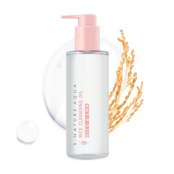 S.Nature Aqua Rice Cleansing Oil 200Ml Non-Irritating Hydrated Rice Cleanser Melting Blackhead Daily Makeup Removal 6.76Fl Oz