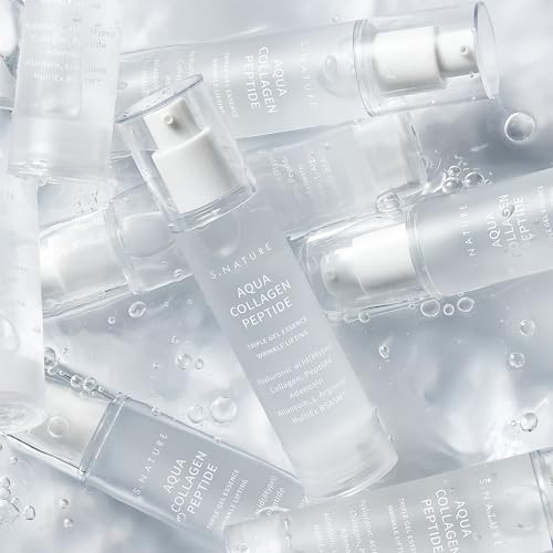 S.Nature Aqua Collagen Peptide Triple Gel Essence Firming & Hydrating Face Essence Plumping And Calming Gel Serum With 8 Hyaluronic Acids Adenosine Oil- Korean Skincare