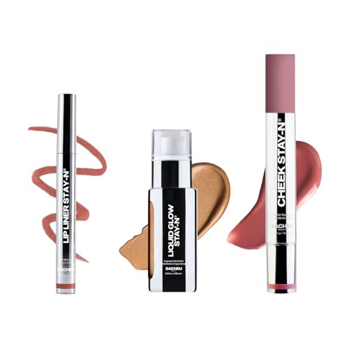 Sacheu Glow Baby Glow Bundle High Pigment Buildable Long Lasting Luminous Glow In A Lightweight Dewy Finish Includes Lip Liner Cheek & Liquid Glow Stay-N