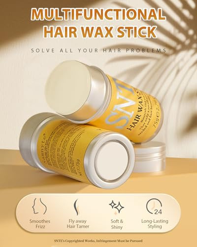 Samnyte Hair Wax Stick Gel Tamer For Flyaways Nourishing Slick Stick Pomade For Women & Kids Slick Back & Styling Cream Hair Styling Accessories For Teen Girls Gifts 2.7 Fl Oz Nourishing For Women & Kids Gel Tamer For Flyaways Bun Maker 2.7 Fl Oz