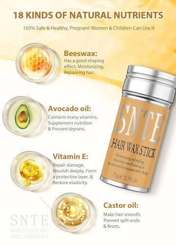 Samnyte Hair Wax Stick - Rosemary Oil For Follicle Growth & Preventing Loss - Tames Flyaways Nourishes Hair
