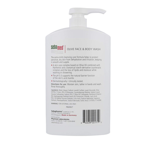 Sebamed Olive Face & Body Wash Soap- Ultra Mild Dermatologist Recommended For Sensitive And Delicate Dry Skin 1 Liter 2 Pack