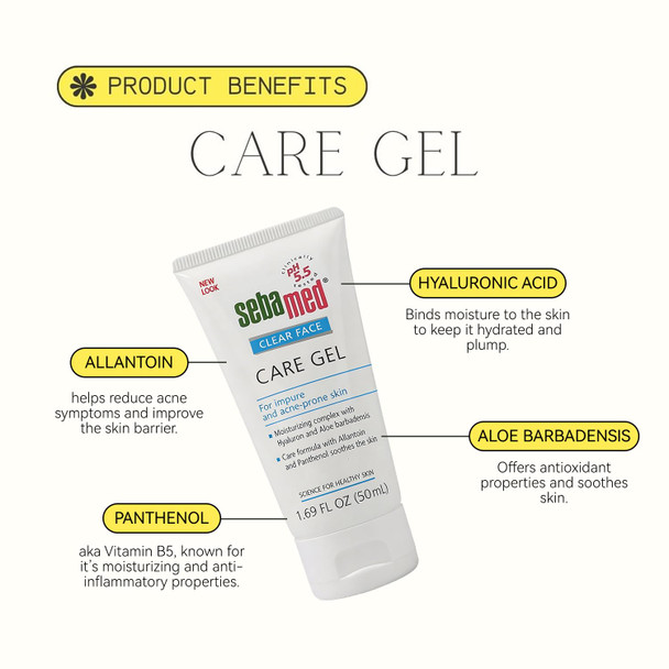 Sebamed Clear Face Care Gel (50Ml) With Aloe Vera And Hyaluronic Acid For Impure And Acne Prone Skin - Made In Germany - Pack Of 2