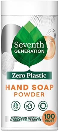 Seventh Generation Zero Plastic Hand Wash Powder Lathering Cleanser Mandarin Orange And Grapefruit Foaming 5 Oz
