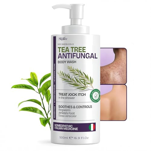Shailee Antifungal Tea Tree Body Wash - Eczema Body Wash Jock Itch Back Acne Ringworm Treatment For Humans Antifungal Soap For Men & Women With 1% Tolnaftate & Tea Tree Oil 16.9 Oz