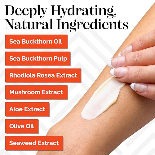 Sibu Moisturizing Body Cream Lotion Made From Premium Himlayan Sea Buckthorn (6Oz) Lightweight & Hydrating Moisturizer That Protects & Repairs Skin