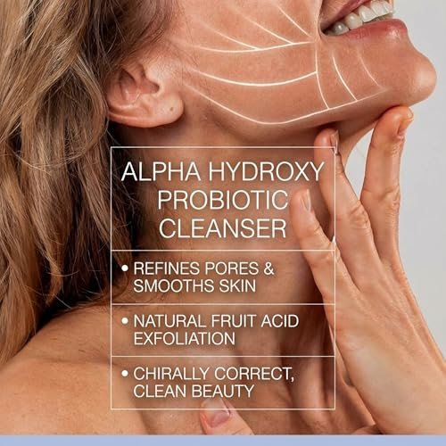 Skin Perfection Alpha Hydroxy Acid Probiotic Cleanser Lactic Salicylic Gel Exfoliating Refines Large Pores Chirally Correct Paraben- Sulfate-