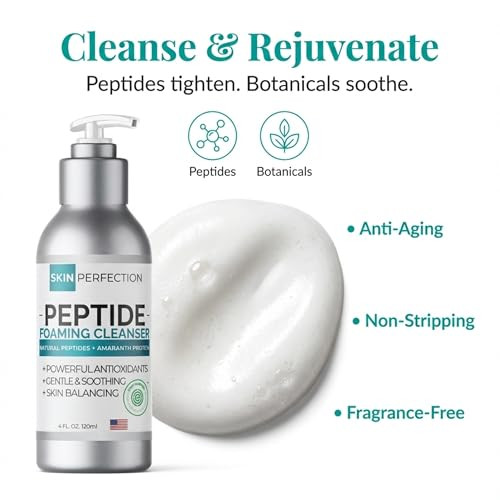 Skin Perfection Foaming Peptide Cleanser Ewg Verified Healthy Boost Amaranth Natural Amino Acids & Botanicals Soothing Facial Cleanser Face Wash Foam 4 Oz