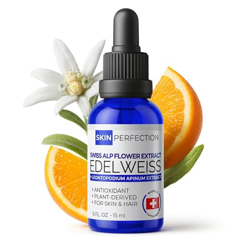Skin Perfection Edelweiss Natural Derived Plant Antioxidant Extract Potent Anti-Aging Vitamin C Hydration Younger-Looking Skin Easy Add Dropper Make Your Own Skincare Hair Lotion Supplies