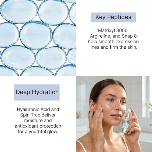 Skin Perfection Multi-Peptide Serum For Face With 8 Clinical-Strength Actives - Reduces Appearance Of Expression Lines - Anti-Aging Formula With Matrixyl 3000 Argireline Snap-8 1 Oz
