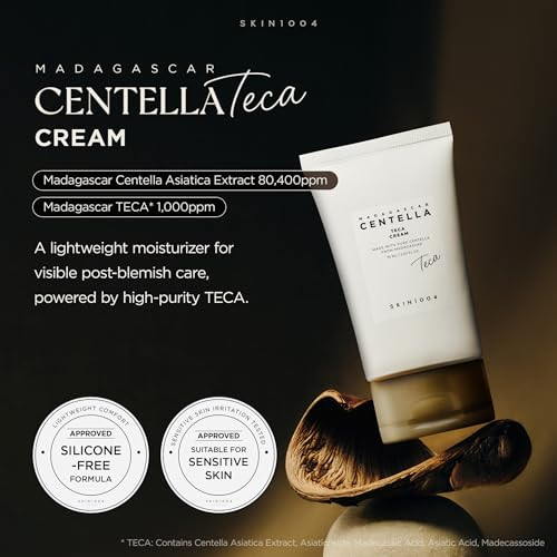 Skin1004 Madagascar Centella Teca Cream Korean Centella Face Moisturizer For Blemish-Prone Skin With Teca & Pdrn Cica Cream For Oil & Ph Balance With Vitamin E Korean Skin Care 2.53 Fl.Oz / 75Ml