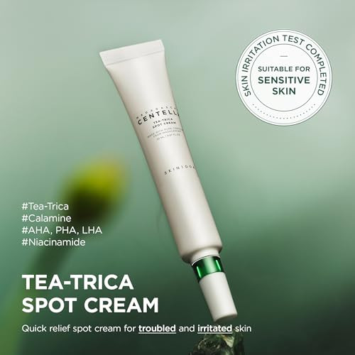 Skin1004 Tea-Trica Spot Cream Spot Treatment With Centella Asiatica & Tea Tree Face Moisturizer For Soothing Targeted Areas Cica Cream For Clear-Looking Skin Korean Skin Care 0.67 Fl.Oz / 20Ml