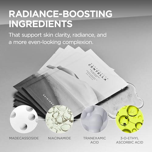 Skin1004 Tone Glow Mask Face Mask Skincare For Uneven Skin Tone Facial Sheet Mask For Radiant Skin Glow Hydrating Face Mask With Madagascar Centella Korean Skin Care 0.84 Fl Oz / 25Ml 5Ea