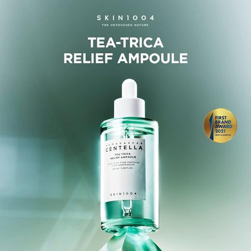 Skin1004 Tea-Trica Relief Ampoule 3.38 Fl. Oz 100Ml Soothing Hydration For Sensitive Skin