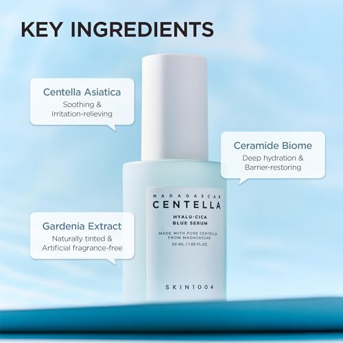 Skin1004 Hyalu-Cica Blue Serum 1.69Fl.Oz 50Ml Hydrating Face Serum With 5 Hyaluronic Acids & Madagascar Centella Asiatica Korean Facial Ampoule For Deep & Long-Lasging Moisture Korean Skin Care