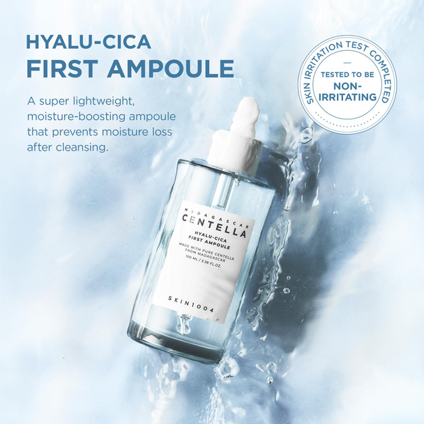 Skin1004 Hyalu-Cica First Ampoule Korean Serum For Face With Hyaluronic Acid & Centella Facial Ampoule Serum For Deep Moisture Lightweight Centella Ampoule Korean Skin Care 3.38 Fl.Oz / 100Ml