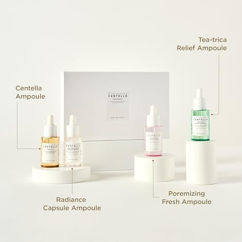 Skin1004 Madagascar Centella Ampoule Kit 4Ea X 1.10 Fl.Oz 30Ml Travel Size Face Serum Collection Korean Skincare Set With Centella Ampoule And Hydrating Serum For Soothing Care Korean Skin Care