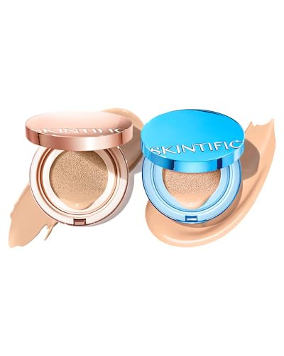 Skintific Full Coverage Cushion Foundation 02 Ivory + Velvet Matte Cushion Foundation Blue 02 Ivory