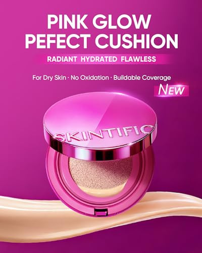 Skintific Pink Glow Cushion Foundation 02 Ivory With Radiance Booster Serum Spray