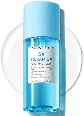Skintific 5X Ceramide Soothing Toner Hydrating Skin Barrier Repair Calms Redness Facial Toner With Probiotics & Calendula For Sensitive & Dry Skin Non-Alcohol Cruelty- Vegan Skincare
