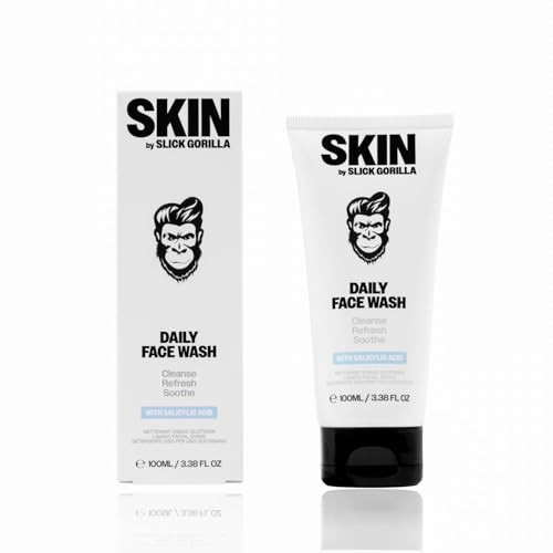 Slick Gorilla Face Wash With Salicylic Acid (3.38 Fl Oz) Facial Cleanser For Blemish Control Oily & Sensitive Skin Gentle Deep Clean Face Wash For Men With Aloe Vera