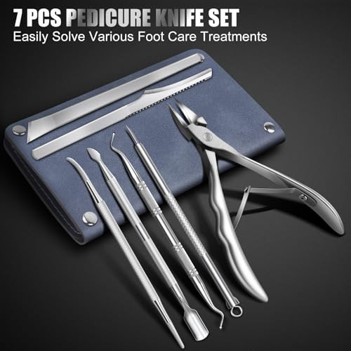 Smzhealing 7-Piece Ingrown Toenail Treatment Set Professional Stainless Steel Ingrown Toenail Removal Kit Toenail Clippers For Thick Toenails Pedicure Tools For Feet Nail Clippers For Thick And Ingrown Nails