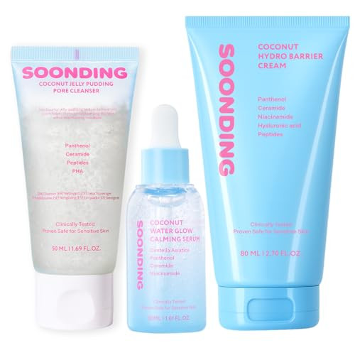 Soonding K-Beauty Glass Skin Trio - Jelly Pudding Pore Cleanser 50Ml Calming Serum Barrier Cream