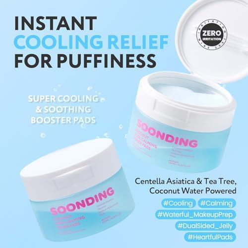 Soonding Coconut Cool Calming Toner Pads Menthol- Cooling Exfoliating & Soothing With Centella Tea Tree & Pha Dual-Texture 60 Pads For All Skin Types Korean Skin Care