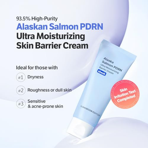 Sungboon Editor Alaska Salmon Pdrn Ultra Moisturizing Barrier Cream Korean Face Moisturizer With Alaska Pdrn & Ceramide Hydration & Anti-Aging For Aged Skin Korean Skincare 1.69 Fl Oz