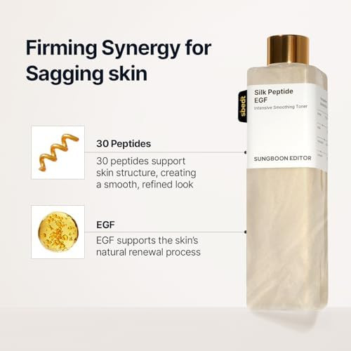 Sungboon Editor Silk Peptide Egf Facial Toner With Copper Peptides For Sensitive Skin Moisture & Smoothing Care For Fine Lines Firm-Looking Radiance Korean Skincare 10.14 Fl Oz