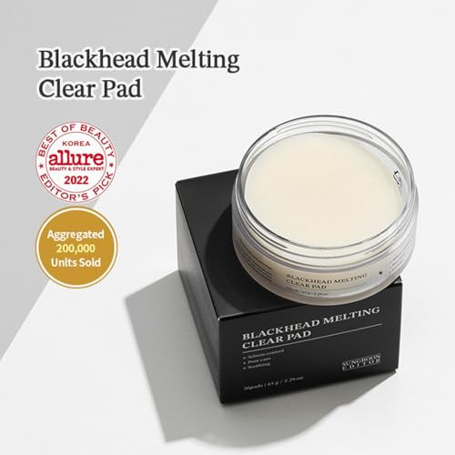 Sungboon Editor Blackhead Melting Clear Pad 65G(30 Counts) Blackhead Remover Pad Pore Minimizing Deep Cleansing & Pore Unclogging Clears Blackhaed Korean Skincare Stocking Stuffers For Women