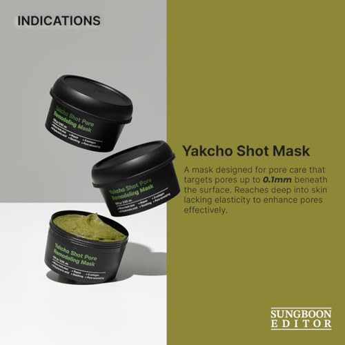 Sungboon Editor Yakcho Shot Pore Remodeling Mask Clay Mask For Pores Blackheand Remover Korean Face Mask Exfoliating Face Mask For Oily Skin Korean Skin Care 3.52 Oz
