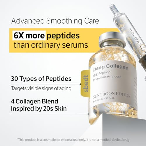 Sungboon Editor Intensive Collagen Care Trio Deep Collagen Silk Peptide Ampoule & Deep Collagen Serum & Retinol Capsule Cream L For Fine Lines Skin Elasticity Care Dry Skin Gifts For Women
