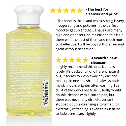 Super Facialist Face Cleanser Oil Facial Wash & Waterproof Makeup Remover With Vitamin C Gentle Cleansing Oil For Women Suitable For All Skin Types 6.8 Oz