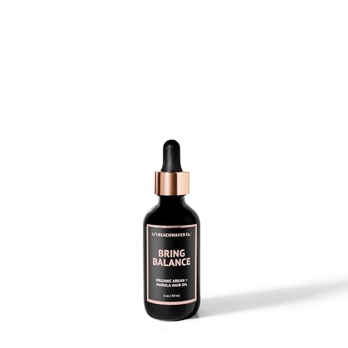 The Beachwaver Co. Bring Balance Organic Argan & Marula Hair Oil (2 Oz) Vegan Fragrance- Hair Oil Treatment Only 5 Ingredients: Marula Jojoba Black Cumin Sunflower & Argan Oils