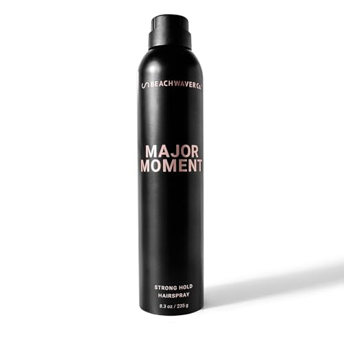 The Beachwaver Co. Major Moment Strong Hold Hairspray - Full Size (8.3 Oz) Extra-Strength Vegan Hairspray For Long-Lasting Styles W/Brushable Finish - Removes Frizz & Locks In Style