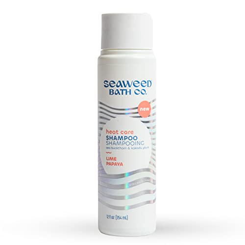 The Seaweed Bath Co. Seaweed Bath Co. Heat Care Shampoo Lime Papaya Scent 12 Ounce Sustainably Harvested Seaweed Sea Buckthorn Kakadu Plum For Heat Damaged Hair