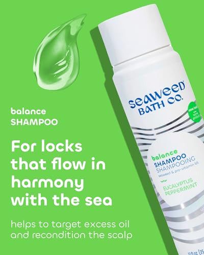 The Seaweed Bath Co. Seaweed Bath Co. Balance Shampoo - Eucalyptus Peppermint - Hydrating Daily Shampoo With Vitamin E Argan Oil Coconut Oil - For Normal To Oily Hair 12 Oz