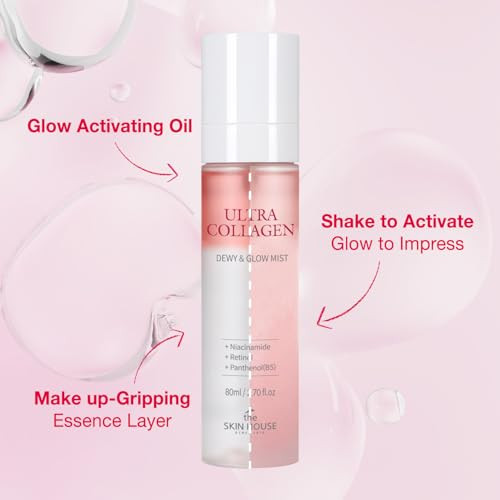 The Skin House Ultra Collagen Ampoule Face Mist For Dewy & Radiant Skin Hydrating Korean Skincare Spray With Niacinamide & Retinol Lightweight Moisture Glow Mist 2.70 Fl.Oz