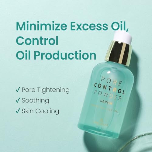 The Skin House Pore Control Powder Serum Lightweight Sebum Control Serum With Loess Tea Tree and  Herbal Extracts Smooth Finish For Oily Skin Korean Skincare 1.69 Fl.Oz / 50Ml